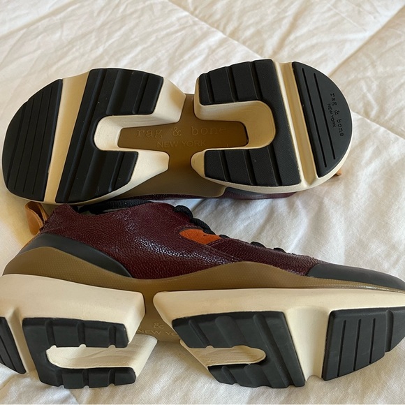 Rag and Bone Manston Burgundy Leather Jogger Running Athleisure shoe sz … - Picture 13 of 14